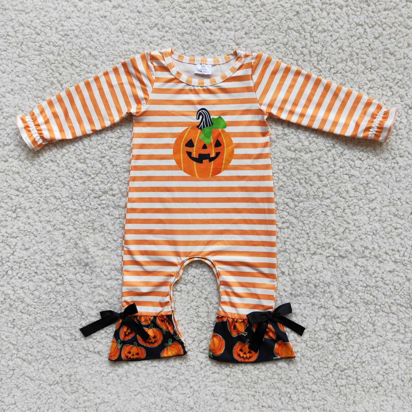 Orange Striped Pumpkin Print 6 A13-2