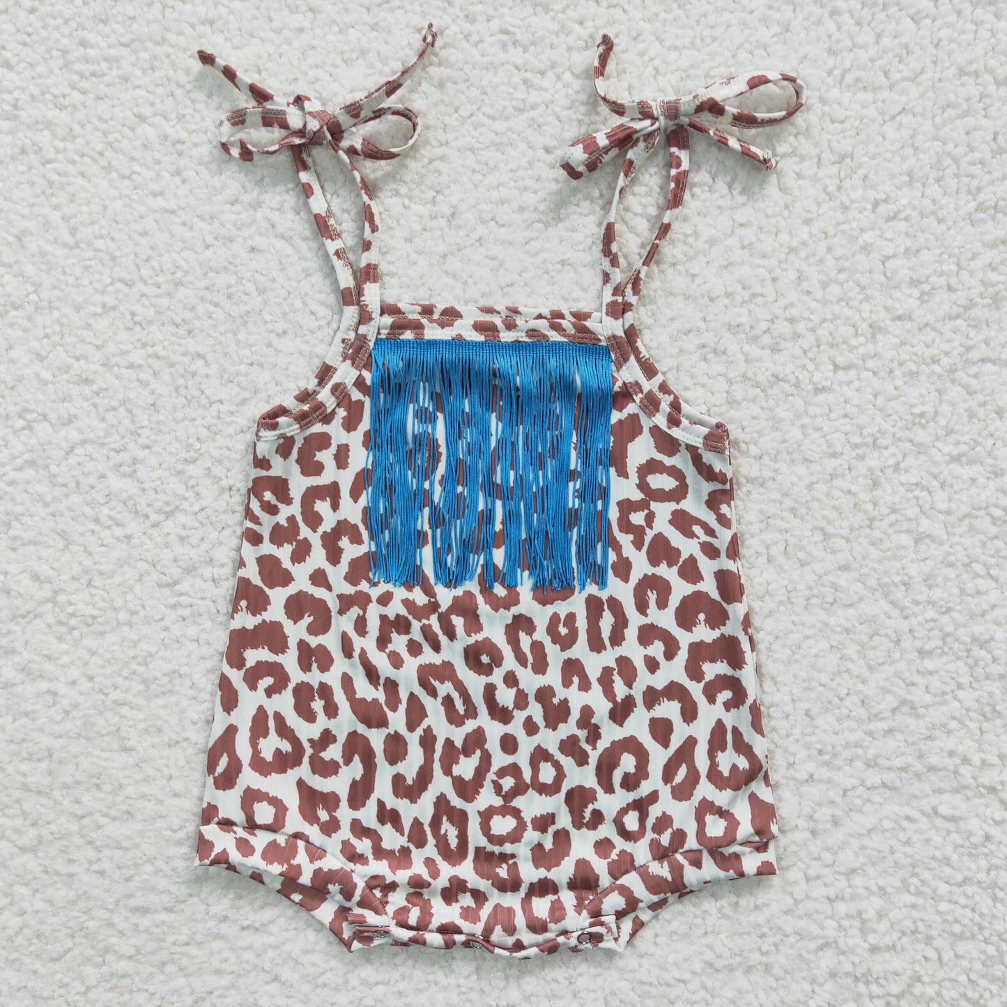 leopard fringe romper infant clothing