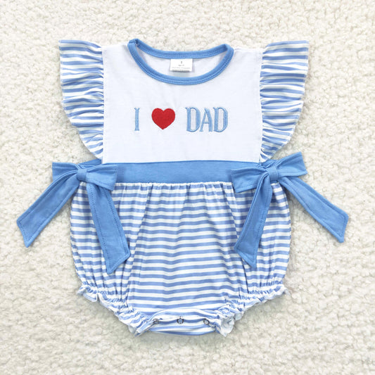 i love dad embroidery romper for little girl
