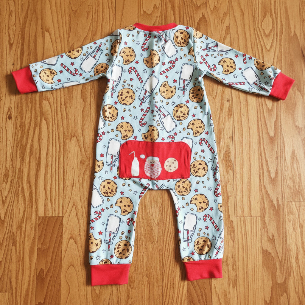 christmas cookies infant boy zip romper