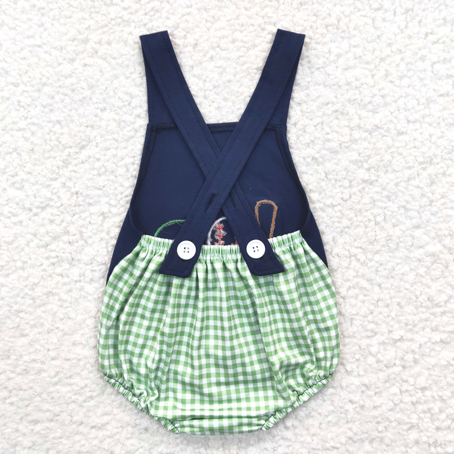 Embroidered baseball navy blue boy bubble