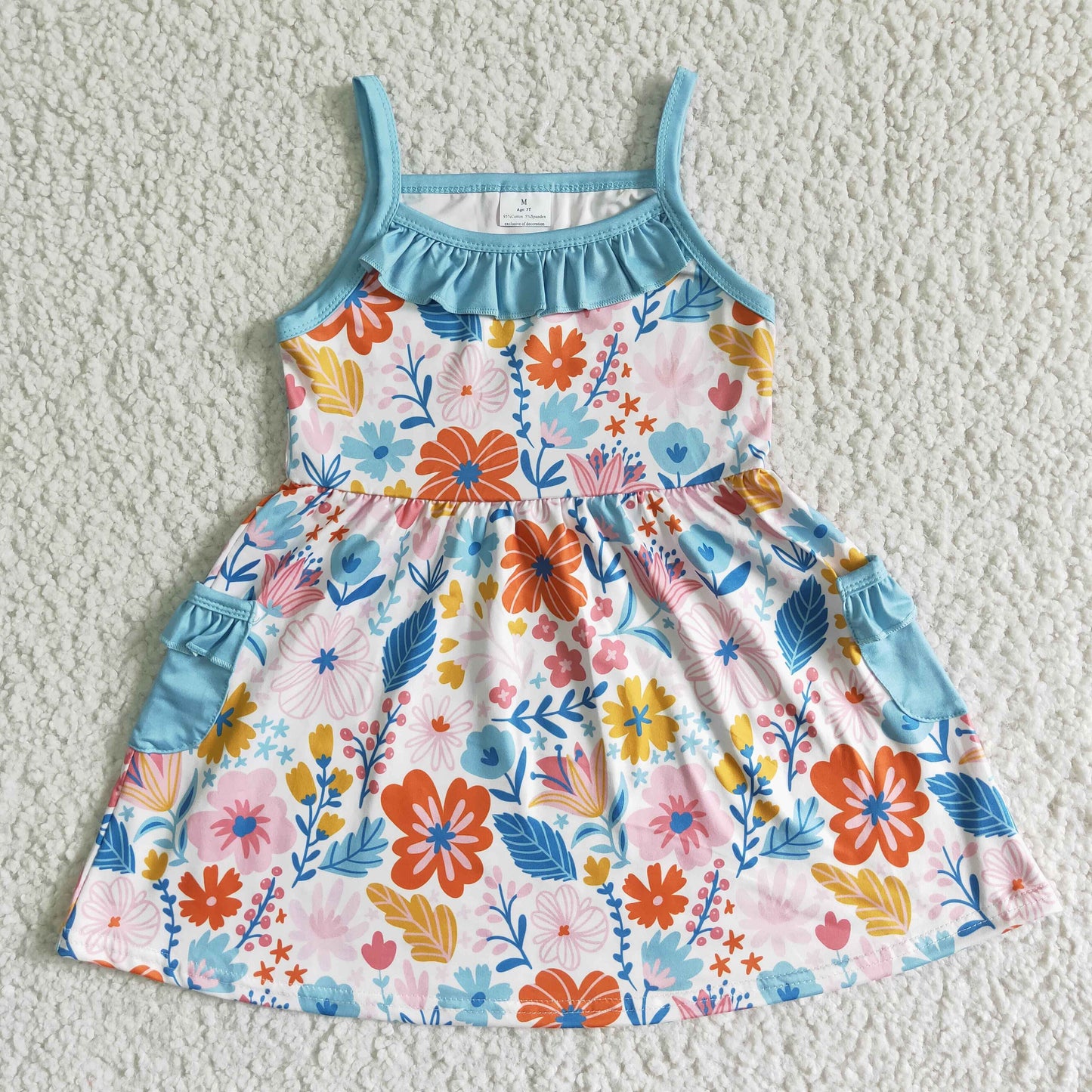 wildflowers suspender dress with pocket