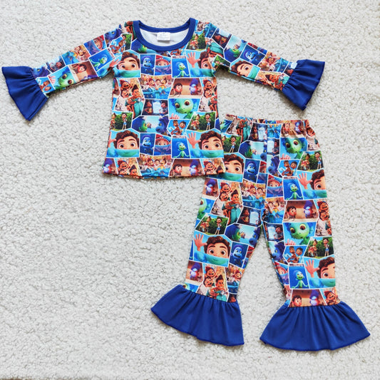 Daily Wear Cute Pajamas Blue Color Pajamas Girl