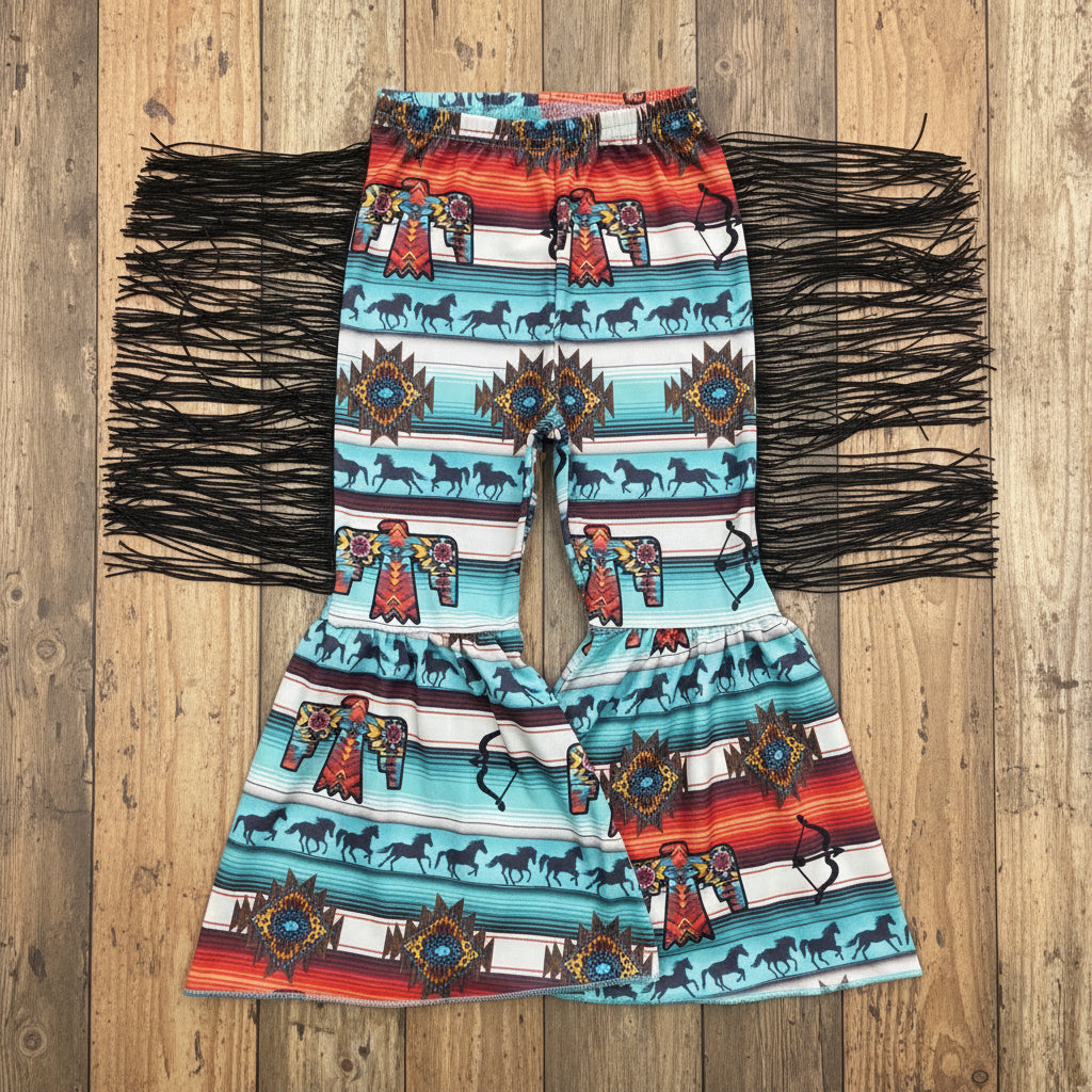 western fringe bell bottoms