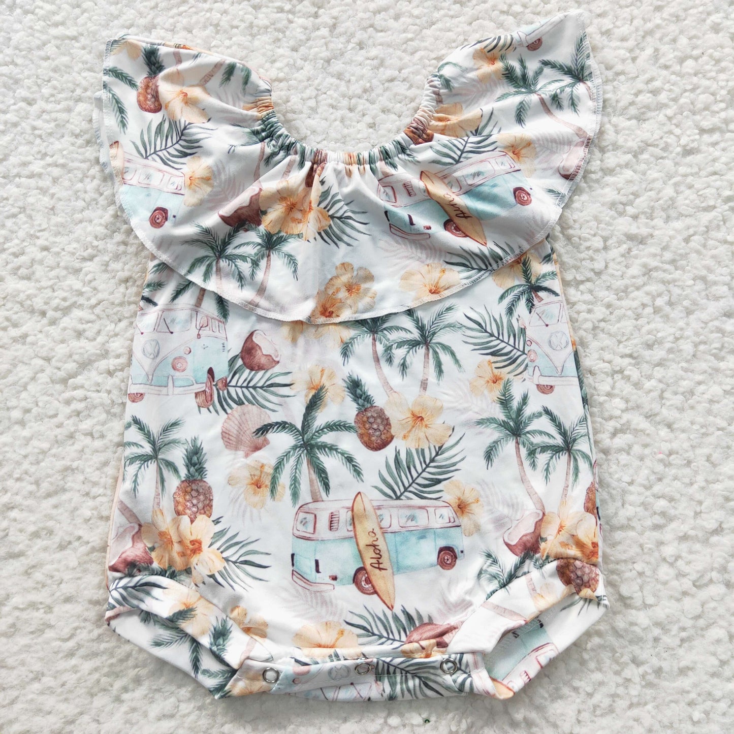 baby girl Coconut palm romper beach wear