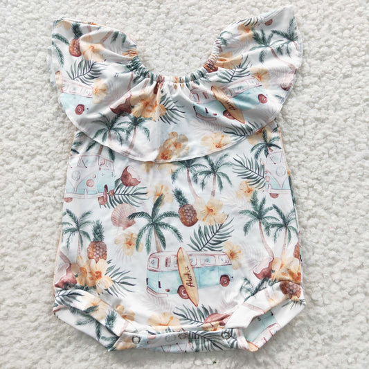 baby girl Coconut palm romper beach wear