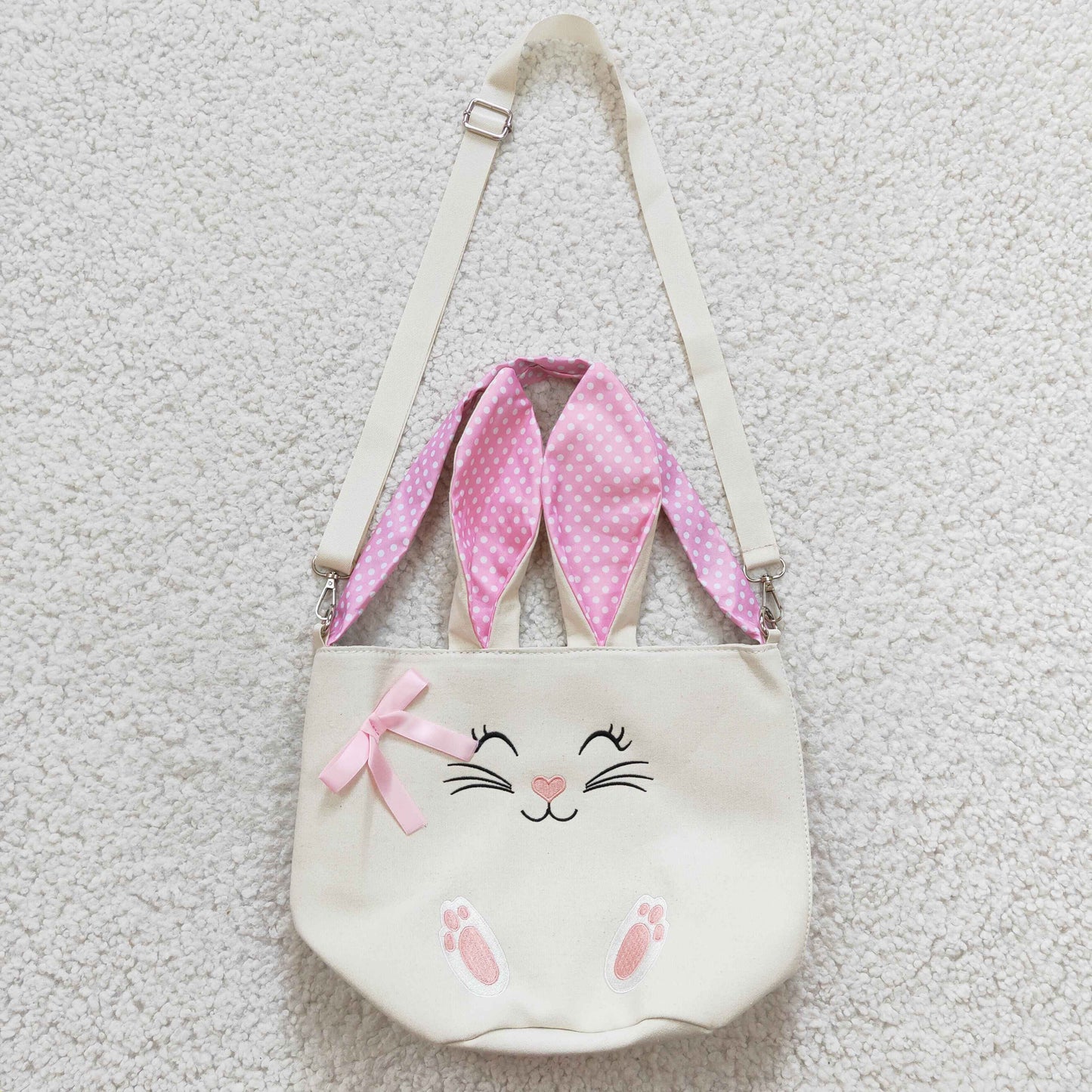 pink canvas easter bags basket for egg hunt buckets storage gifts decorations