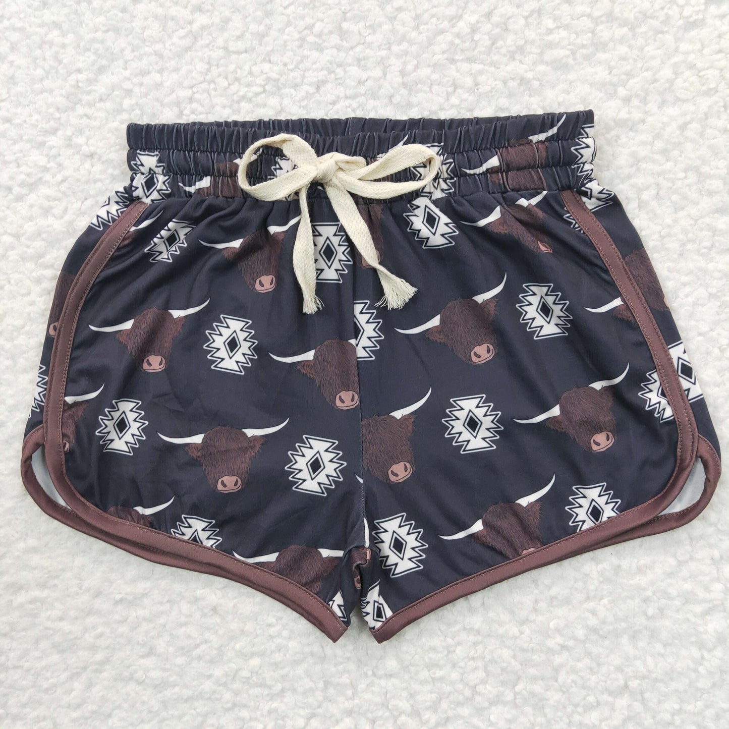 kids clothes girl’s gym shorts cow print