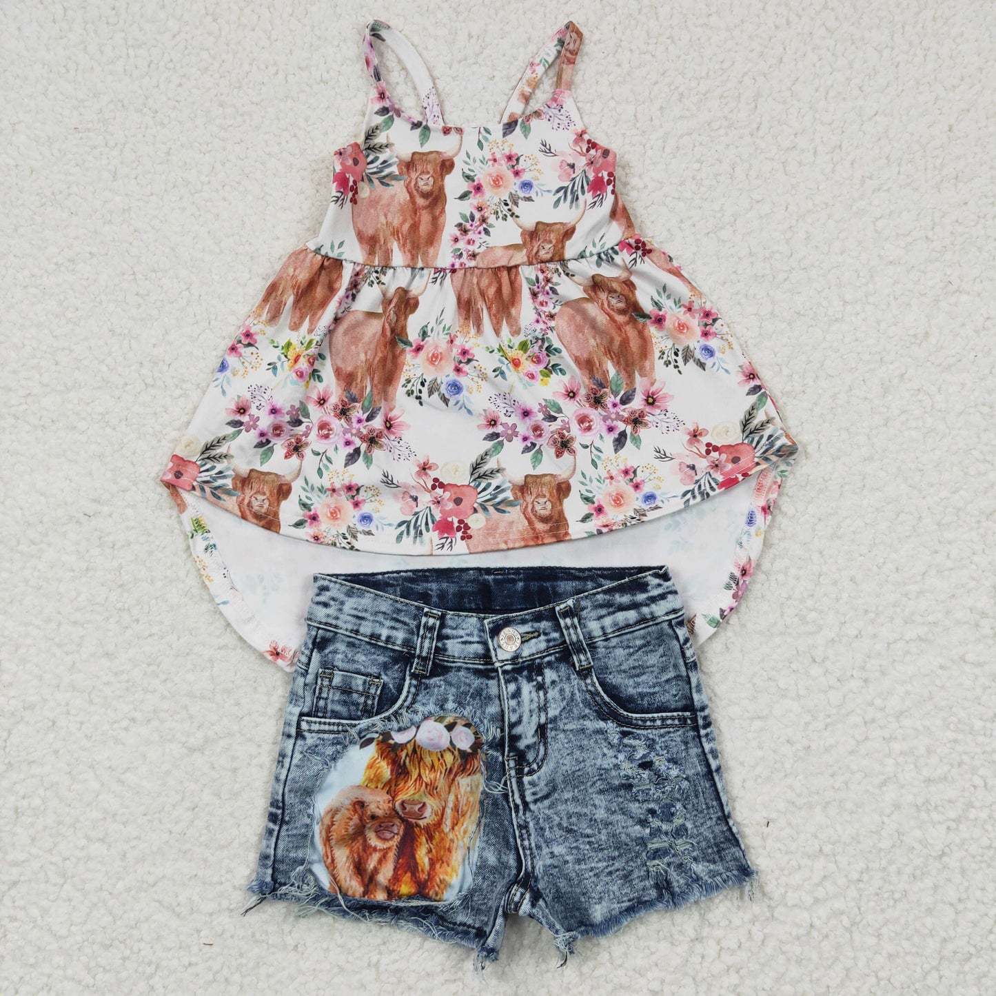dress top + blue denim shorts outfits