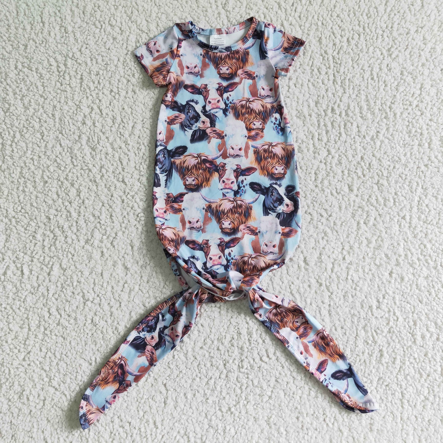newborn nightgown cow print
