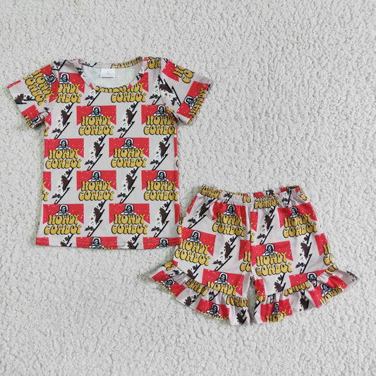 howdy cowdy outfit ruffle shorts set