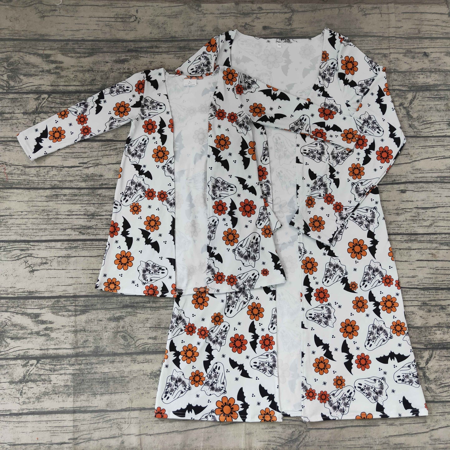 Mommy and me adult mama halloween boo flower bat cardigan