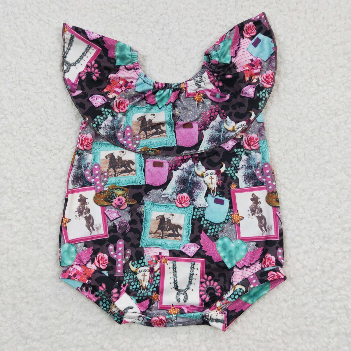 cowgirl western baby girl bodysuit rompers