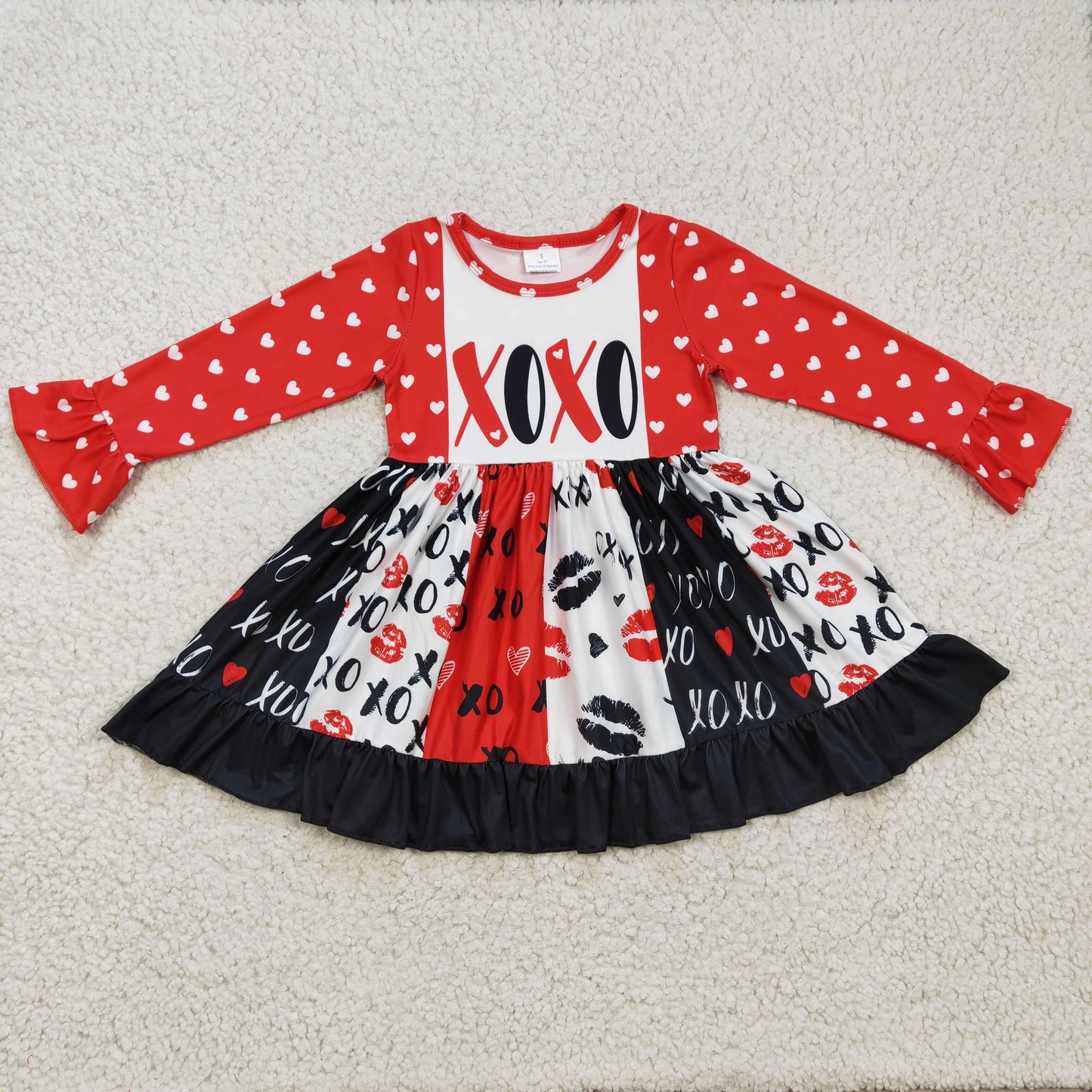 max twirly dress with XOXO print for valentine's day