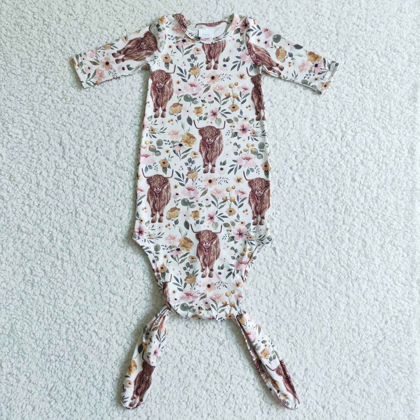 newborn nightgown highland cow