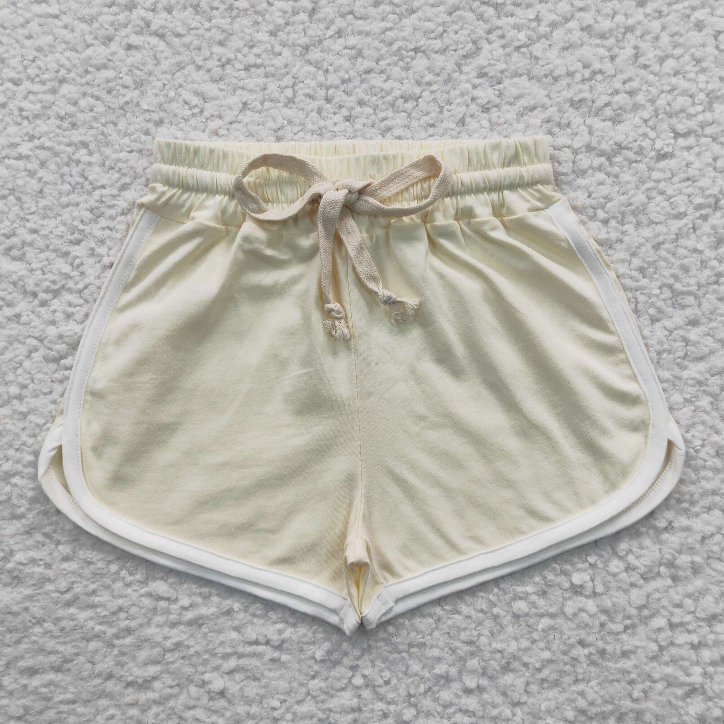 kids cotton cream-colored sports shorts