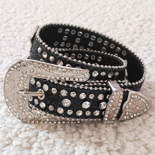 good quality black and white diamond belt
