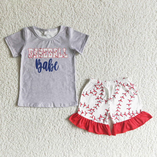 girl's outfit baseball babe shorts clothes set