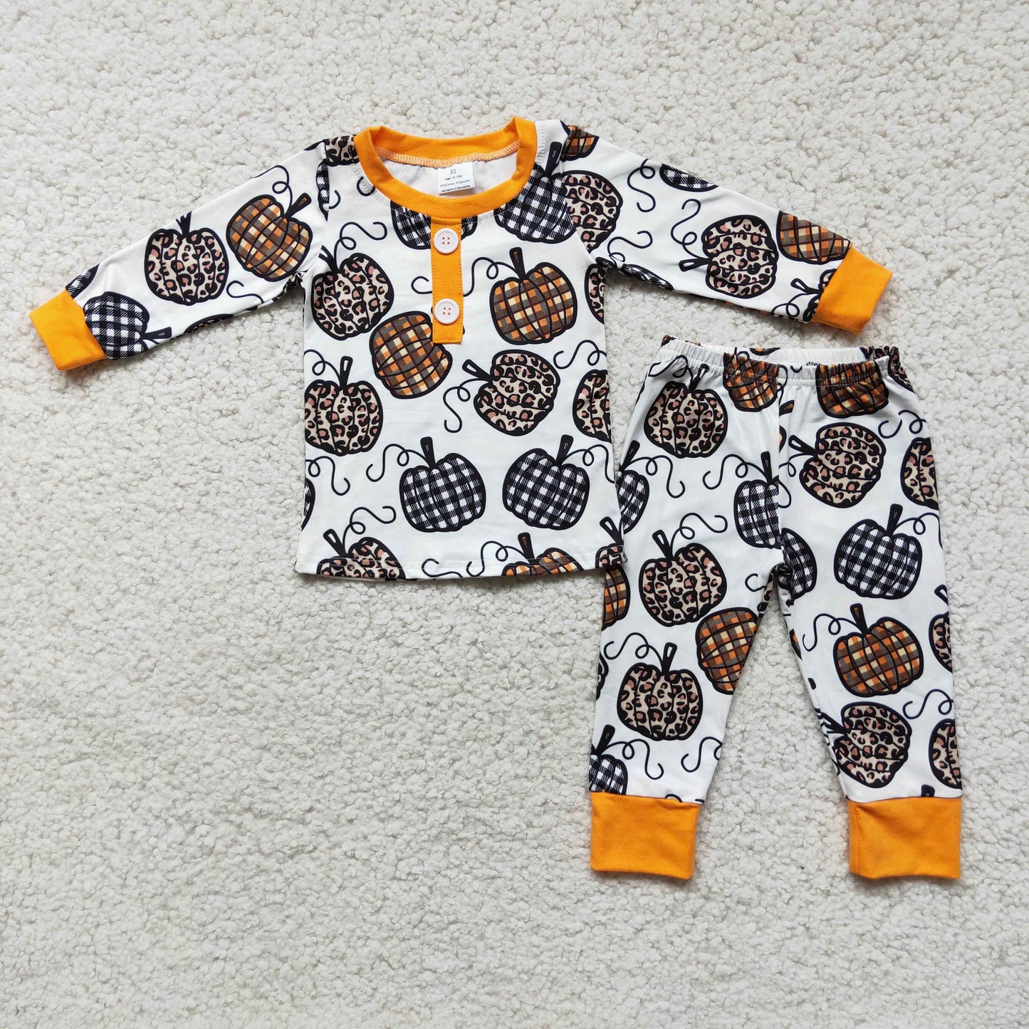 child boy fall pumpkin pajama