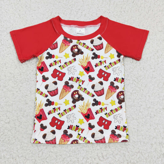 baby boy happy birthday red raglan t-shirt