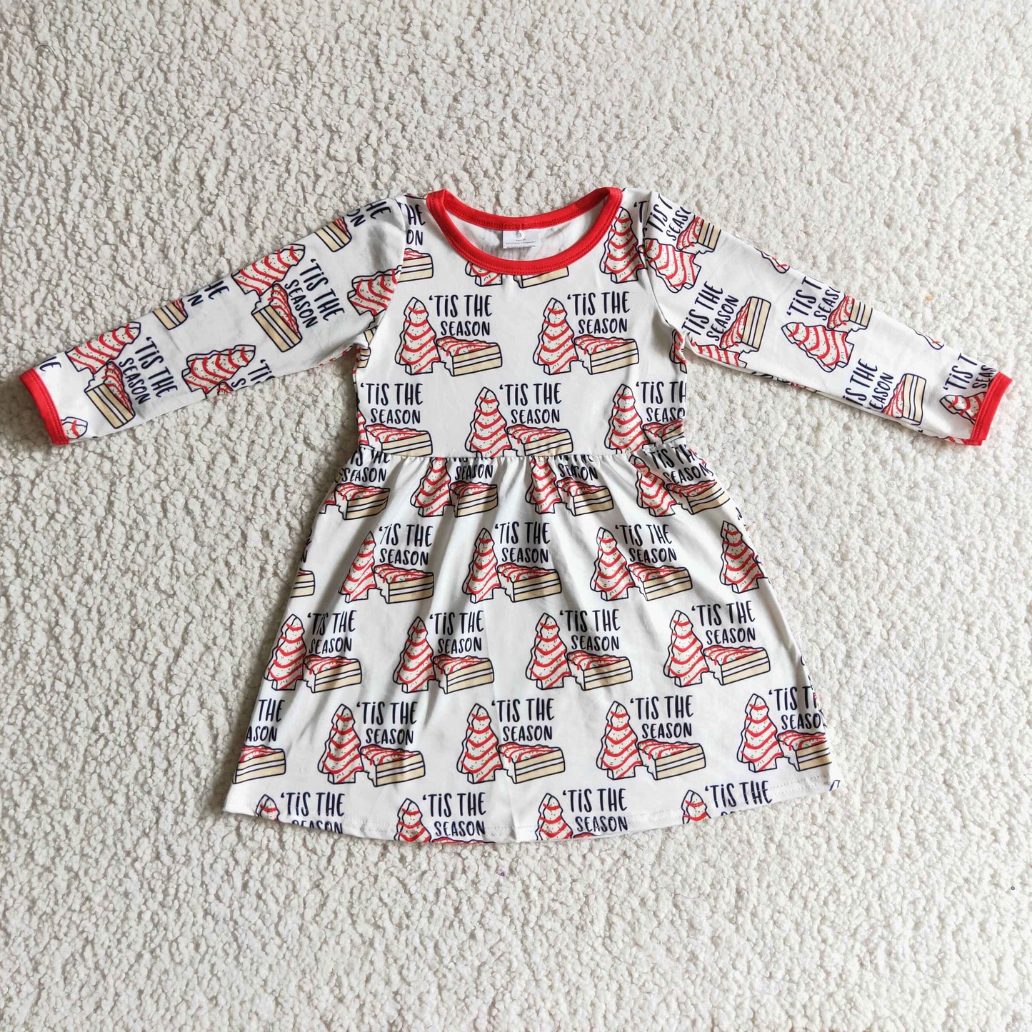 'tis the season christmas cake dress for girl