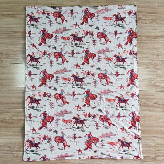 cowboy soft minky baby blanket