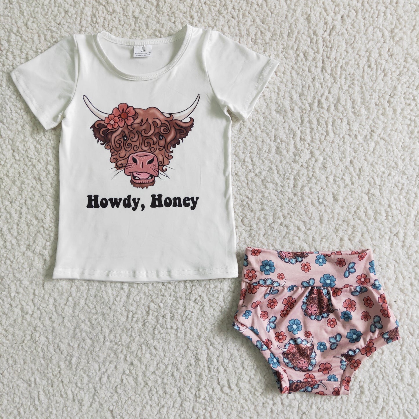 howdy honey baby bummie set