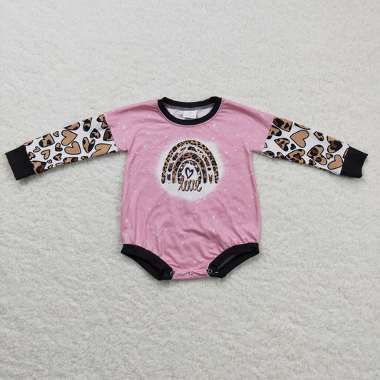 infant girl valentine rainbow heart romper
