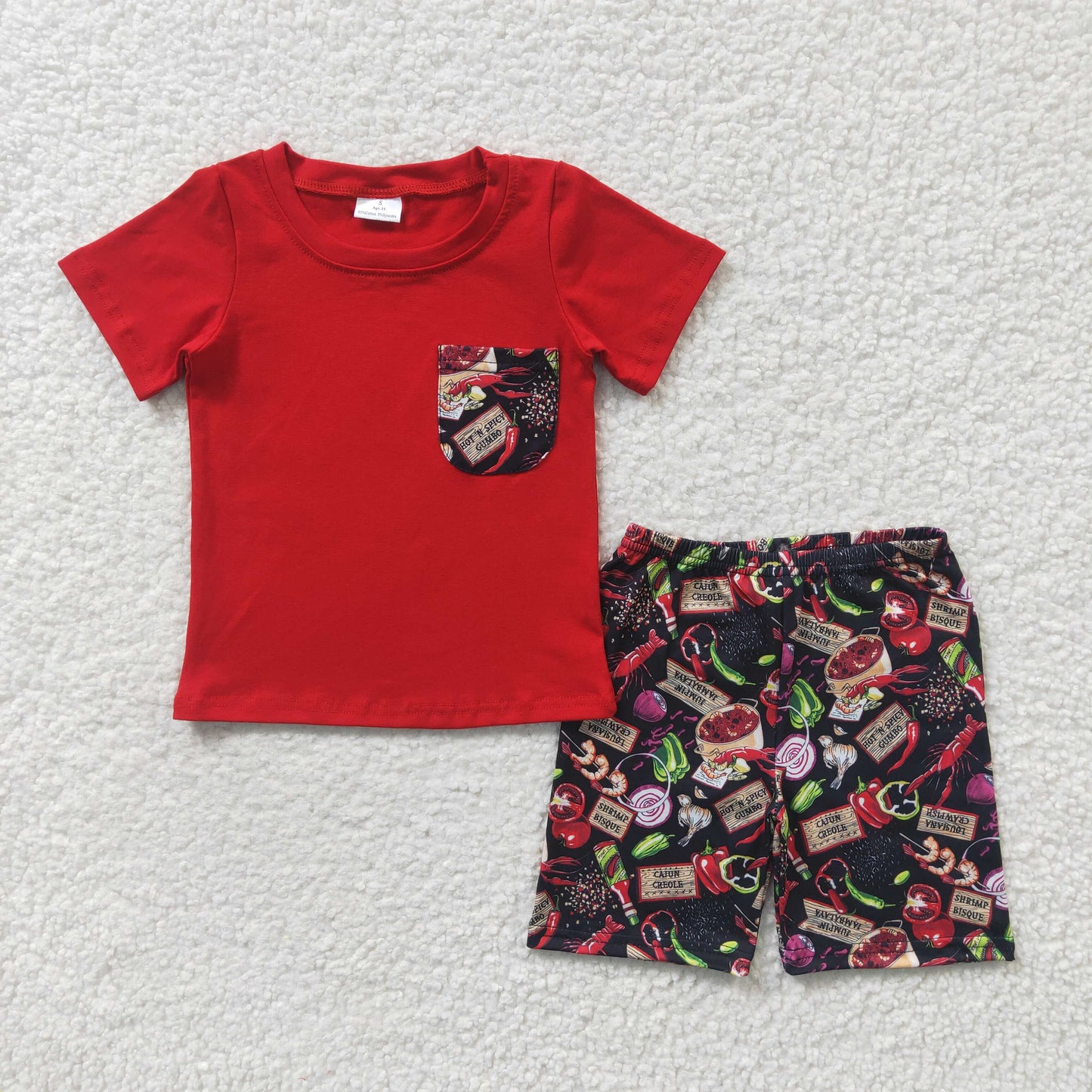 KISS the Cook Salsa Picante Hot and Spicy shorts set girl