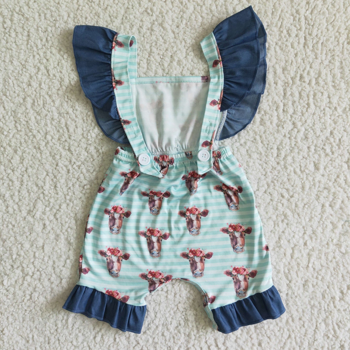 infant stripe cow jumpsuit romper girl