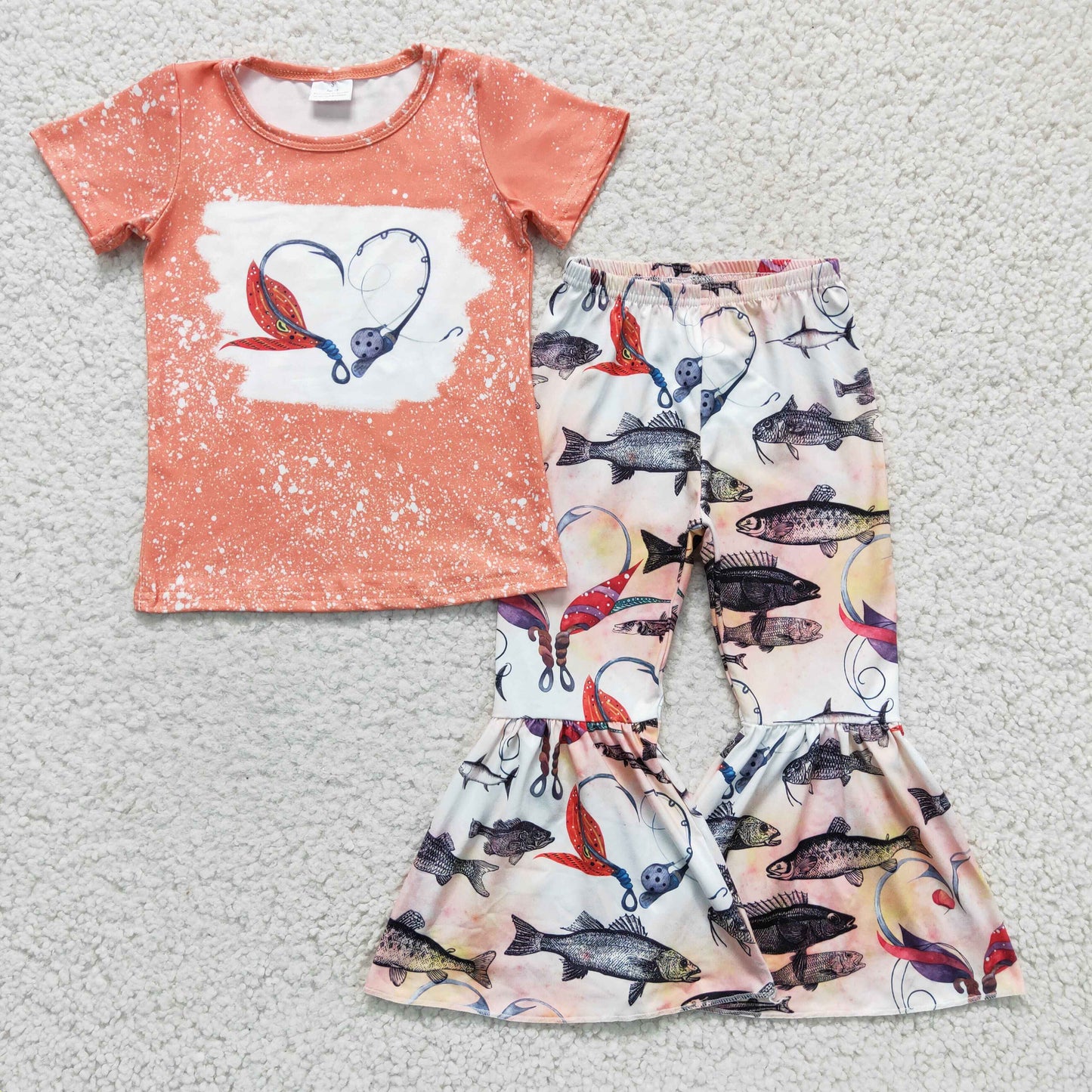 girl valentine clothing fish hook heart