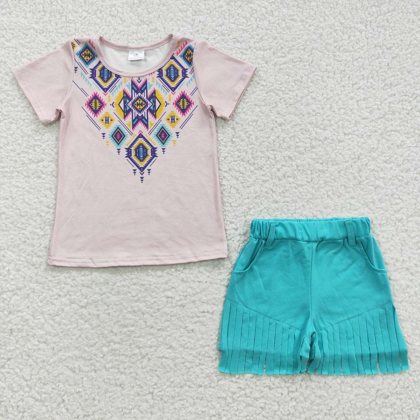 tassel shorts set girl's outfit for summer