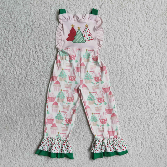 Christmas Tree Print Cake Overall 1 pcs