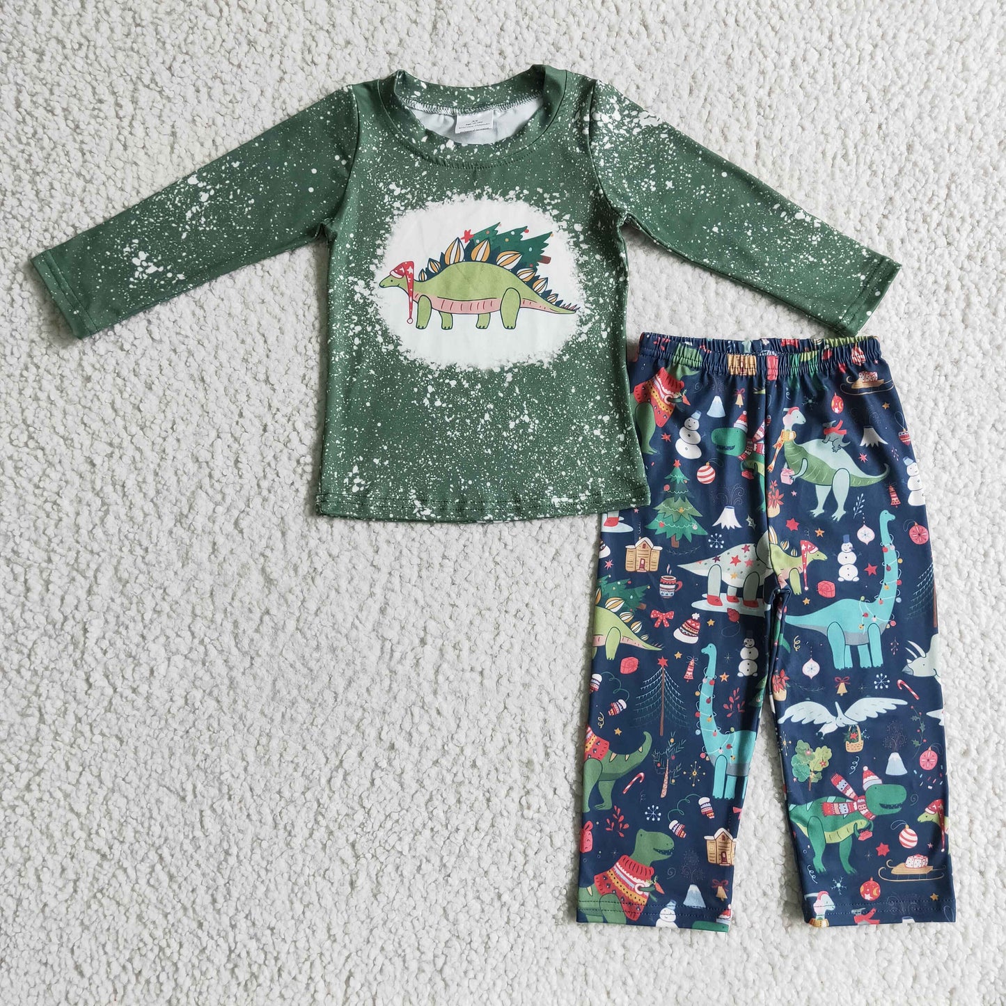 boy christmas dinosaur pants outfit