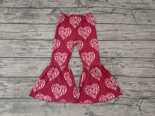 valentine heart bell bottom flare pants howdy honey
