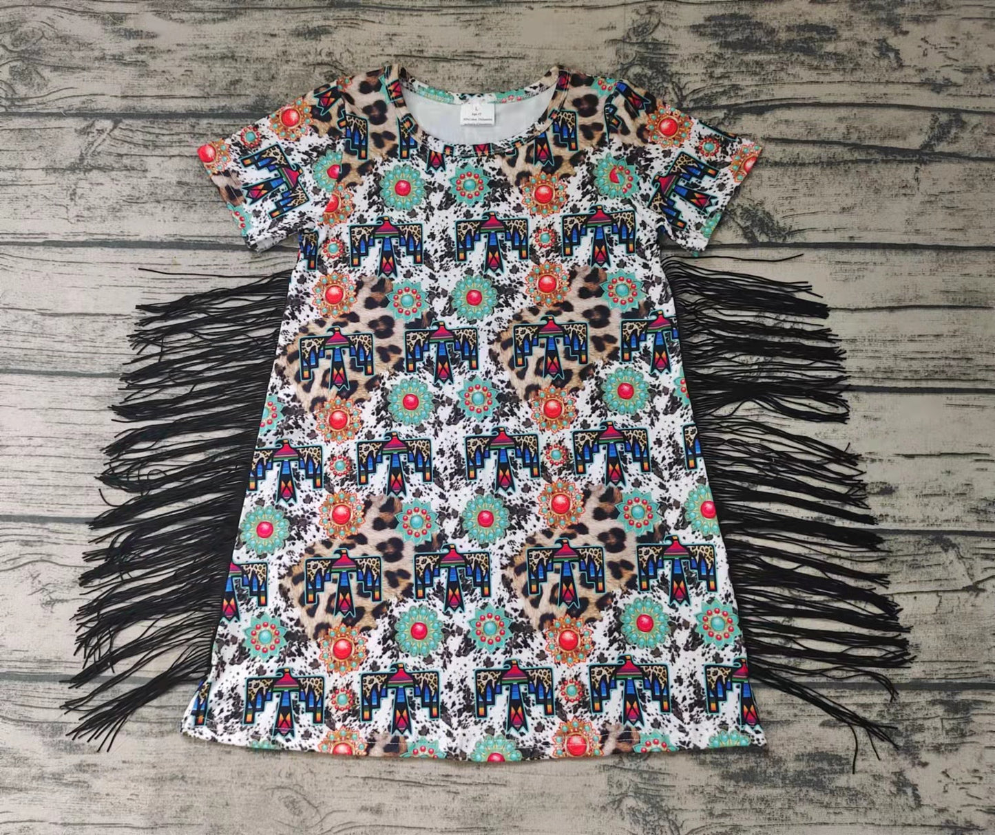 western girl t shirt fringe dress