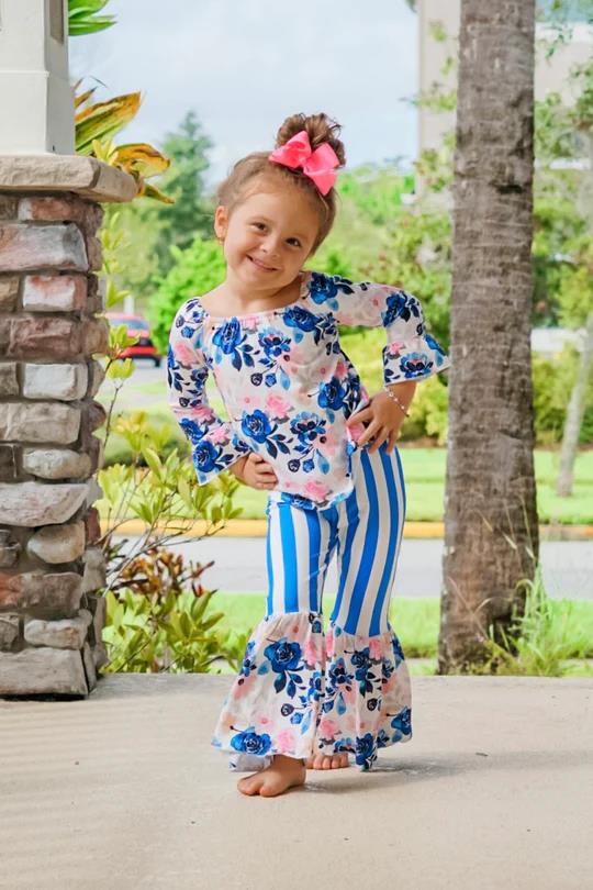 wildflowers outfit striped panst set