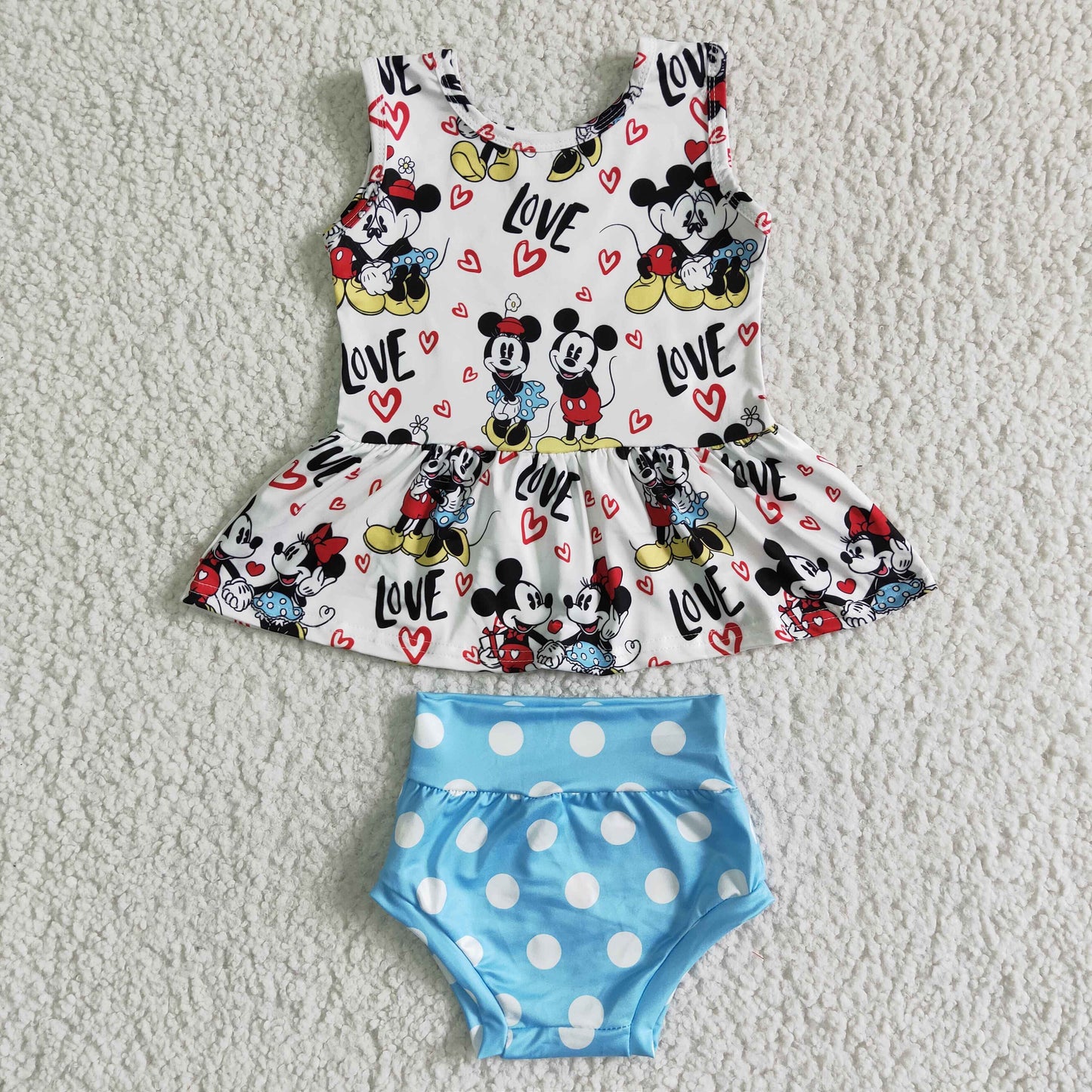 infant clothes set cartoon mouse bummie set for summer