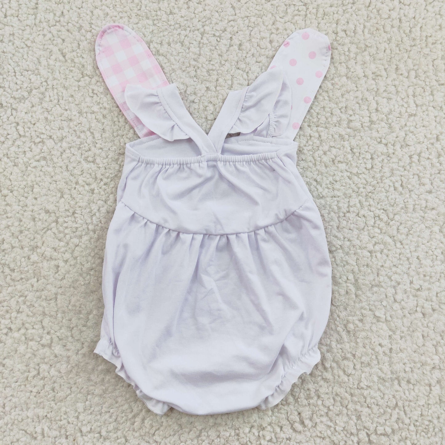 baby girl Easter rabbit shape embroidery romper