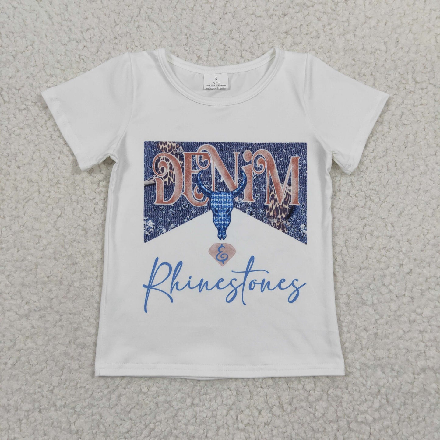 girl clothes white t shirt rhinestone