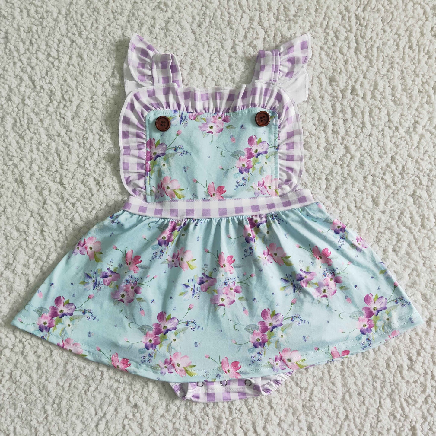Spring Floral Cross Back Twirl Bodysuit
