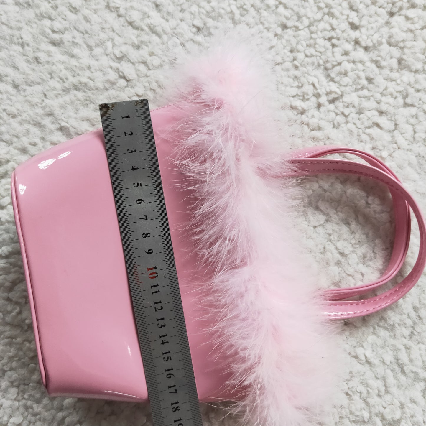 pink leather handbag