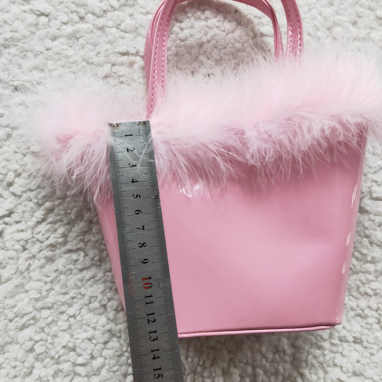pink leather handbag