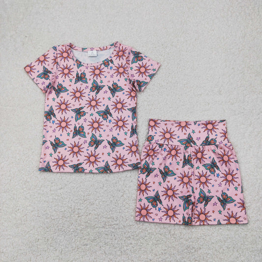 sun star butterfly print shorts set
