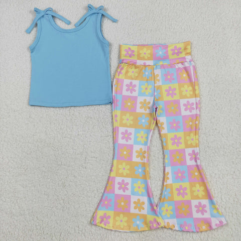 blue top boho floral belle set