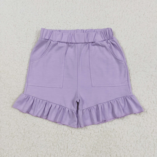 cotton purple pocket shorts