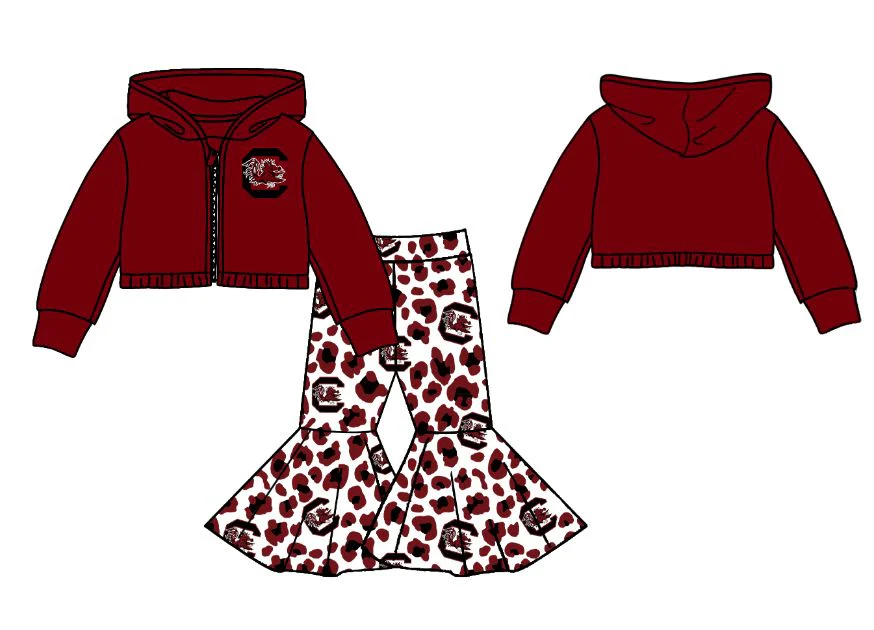 (Custom Design MOQ 5 Each Item)Team's Gamecock Print Sibling Matching Clothes
