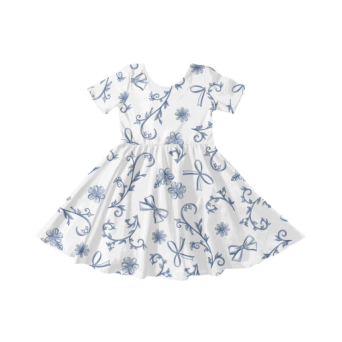MOQ 8 TAT 6-8 weeks Dainty french toile floral bows dress