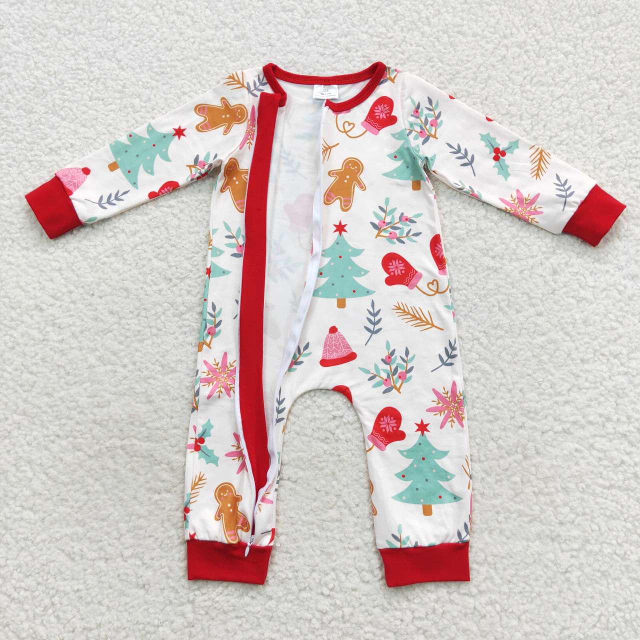 Merry Christmas baby boys sleeper zipper PJs