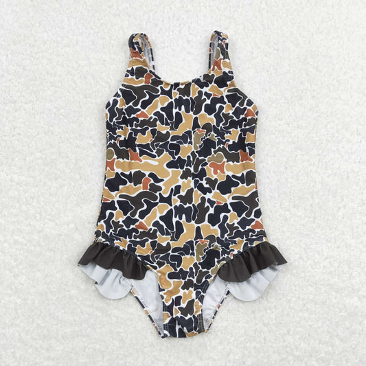 girls one piece swimsuit,camo swimwear